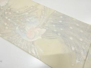 アンティーク　孔雀模様織り出し袋帯（材料）